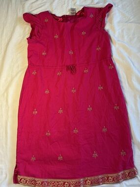 Copper Key Hot Pink Embroidered Girls' Casual Dress